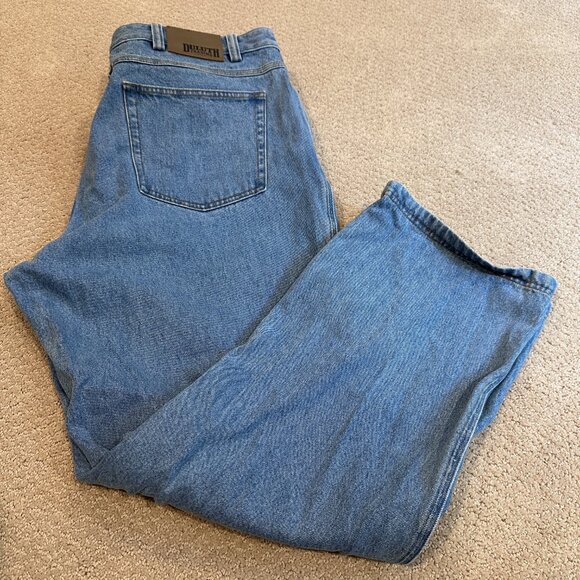 Duluth Trading Co Jeans Ballroom Relaxed Fit Tradesman Easy Light Wash Size 44 - Picture 14 of 16